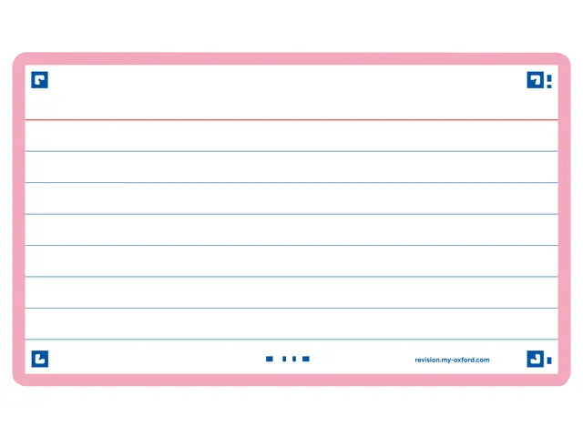 Flashcard Oxford 2.0 75x125mm 80 feuilles 250g ligné rose