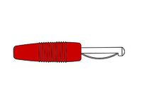 Banaanstekker 4mm male rood met schroefaansluiting 60vdc 30A