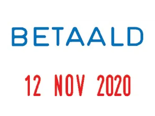 Colop Tekststempel met Datum Mini-Dater Betaald Rood Blauw