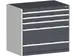 ladekast HxBxD 900x1050x650mm 5 laden romp Ral7035 front Ral7016 staal