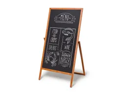 Krijtstoepbord Houten A-Bord Flip 68x140cm Lichtbruin