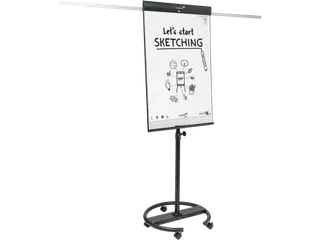 Legamaster SKETCH PRO mobiele flipover ronde voet - 2