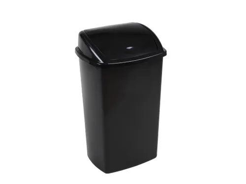 Afvalbak met Swing deksel 50 Liter Zwart