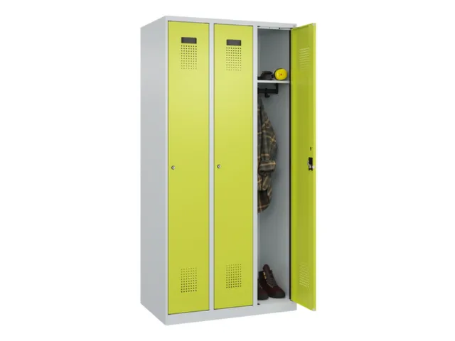locker,HxBxD 1850x900x500mm,3vak,vak B 300mm,cil.-slot,staand op vloer