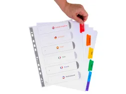 Tabbladen Witte Karton Kreatabs Personaliseerbaar 6-Delig A4 11-Gaats
