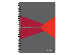 Notitieboek Leitz Office A5 lijn 180pag grijs rood