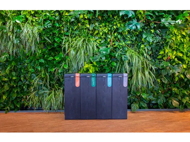 BonTon Original PD afvalbak 70 liter met dichte deksel zwart/rood