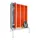 locker met bank,HxBxD 2150x1200x500mm,4vak,RAL7035,front RAL3000