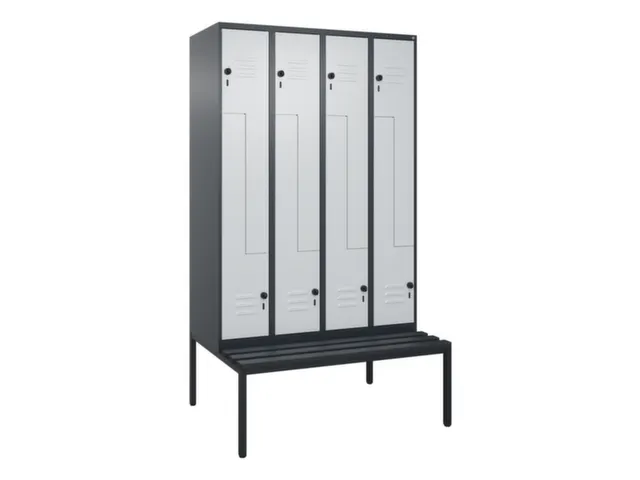 Z-garderobekast,HxBxD 2120x1200x815mm,8vak,vak B 300mm,draaigrendel