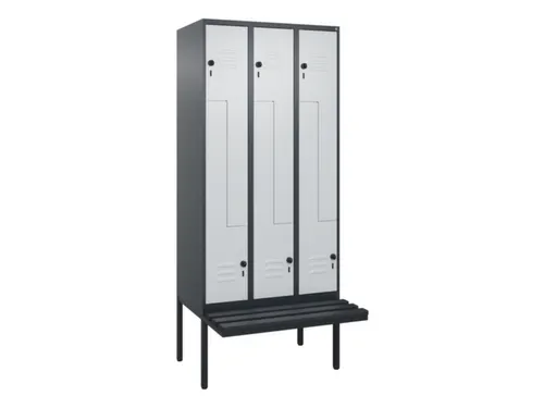Z-garderobekast,HxBxD 2120x900x815mm,6vak,vak B 300mm,draaigrendel