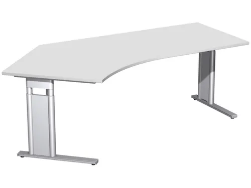 In hoogte verstelbaar hoekbureau 680-820x2166x1130mm grijs zilver