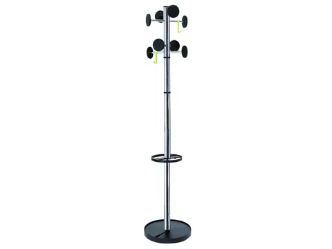 Stan 3 designkapstok chroom met 8 haken 175 cm met paraplubak
