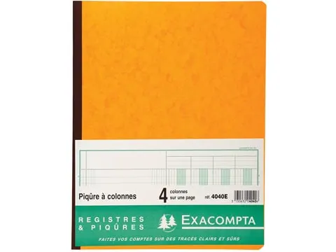 Registers 32 X 25 Cm 4 Kolommen Op 1 Bladzijde