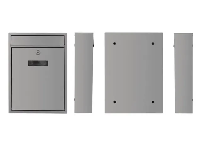 Brievenbus Ibiza Zilvergrijs met naamplaatje incl. 2 sleutels 36x26x8c