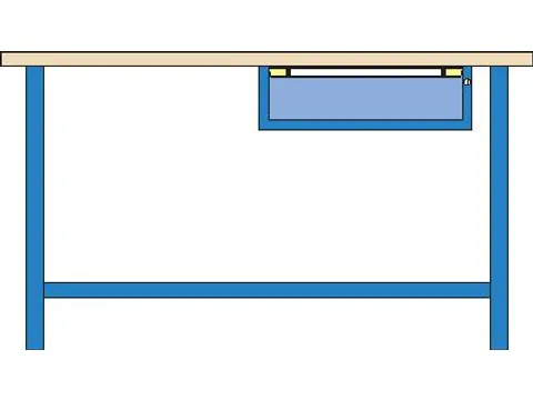 werkbank,HxBxD 840x2000x700mm,multiplexblad,RAL7035,front RAL7035