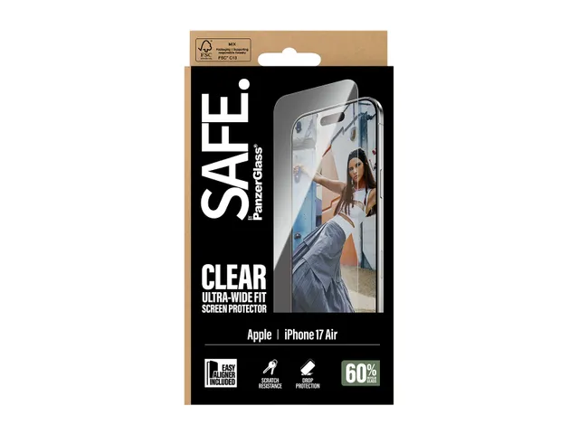 PanzerGlass SAFE. by Screen Protector iPhone Air | Ultra-Wide Fit w