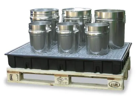 PE-palletopzetbak,v. kleinemballage,opvangvol. 140l