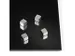 Glasbordmagneten Naga 10x10x10mm vierkant set a 4st. zilver