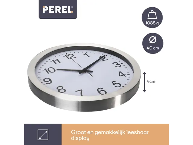 Aluminium Wandklok Ø 40cm dcf cijferaanduiding