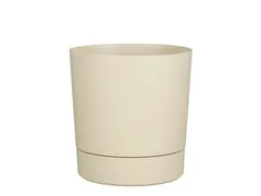 Plantenpot Mica Coco met schotel rond beige 29.5 x 28 cm