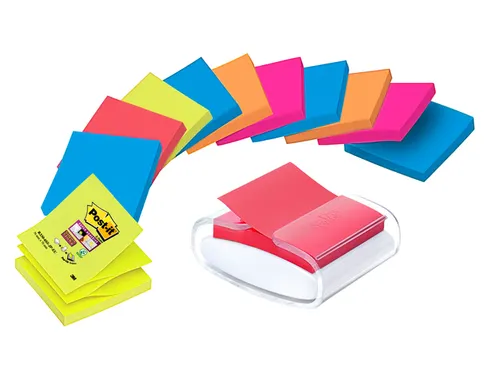 Memoblokdispenser 3M tbv Post-it Z-Note 76x76mm transparant + 12 blok