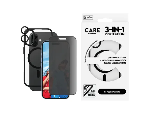 PanzerGlass | CARE by Flagship 3-in-1 Privacy Bundle iPhone 16,