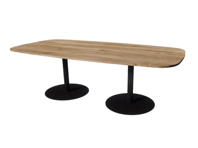 Linesto vergadertafel 240x120 deens ovaal honey castello 25mm zwart