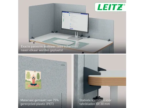 Bureauscherm Leitz in hoogte verstelbaar 70x80cm