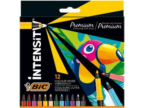Kleurstiften Bic Intensity Premium assorti etui à 12 stuks