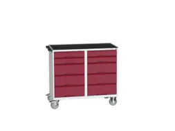 montagetafel 965x1050x550mm staalblad 10 laden duwbeugel front RAL3004