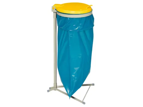 Afvalverzamelaar 120 Liter Enkelvoudig Staander Deksel Geel