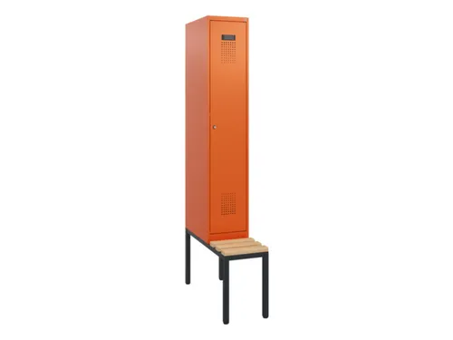 locker met bank,HxBxD 1950x300x815mm,1vak,vak B 300mm,cilinderslot