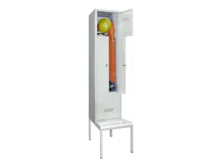 Z-garderobekast,HxBxD 2100x400x800mm,vak B 400mm,RAL7035,front RAL7035 - 2