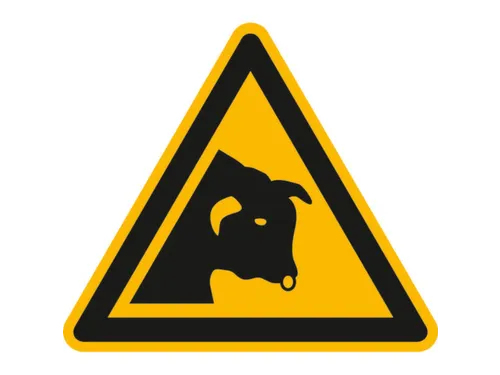 waarschuwingsbord,v. binnen/buiten,Waarschuwing voor stier,aluminium