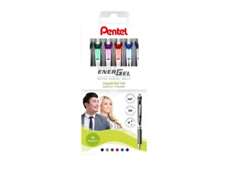 Gelschrijver Pentel BL77 Energel medium assorti etui à 6 stuks - 2