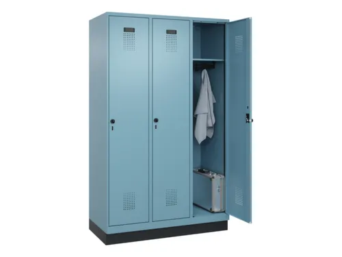 locker,HxBxD 1950x1200x500mm,3vak,vak B 400mm,draaigrendel,sokkel
