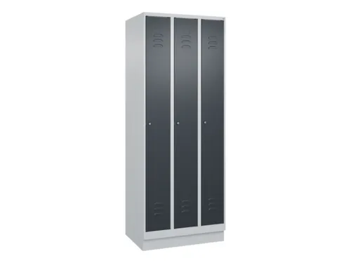 locker,HxBxD 1950x750x500mm,3vak,vak B 250mm,cil.-slot,sokkel