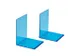 Boekensteun MAUL 10x10x13cm acryl set 2 neon blauw transparant