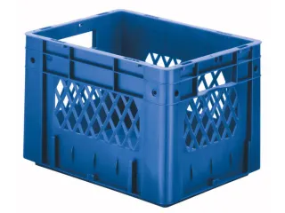 Euronorm Stapelkrat Blauw 270x400x300mm 23.3l Opengewerkt/Bodem Gesl. - 1