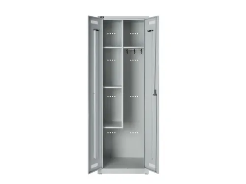 schoonmaakkast,HxBxD 1850x600x500mm,4vakken/kledingstang/haken