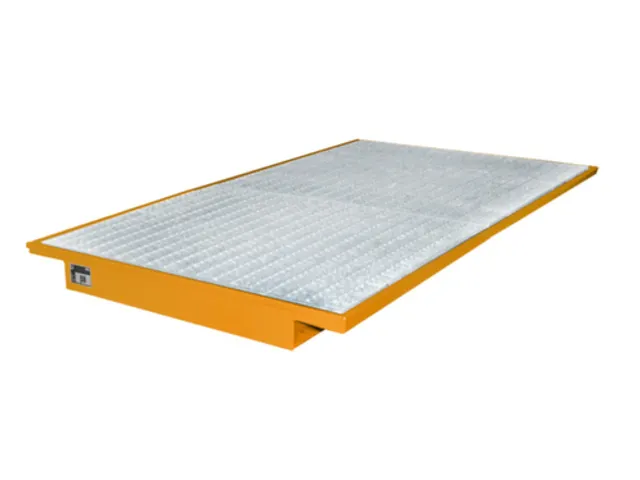 ophangbak,opvangvol. 200l,HxBxD 140x2150x915mm,m. rooster,staal