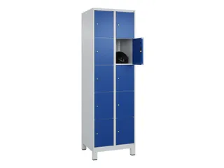 lockerkast,HxBxD 1950x600x500mm,2x5vakken,vak B 300mm,cil.-slot,voeten - 1