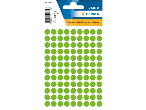 HERMA 1845 Multipurpose etiketten Rond 8mm Groen 540 stuks