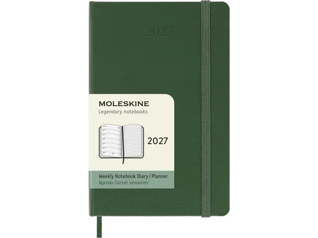 Agenda 2027 Moleskine 12M Weekly 7dag/1pagina pocket hc myrtle green