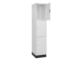 lockerkast,HxBxD 1950x400x500mm,1x3vakken,vak B 400mm,cil.-slot,sokkel - 1