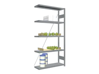 Rvs Inhaakstelling Aanbouw 2000x1010x335mm 5legborden Vaklast 200kg - 1