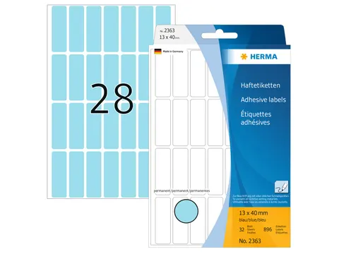 HERMA 2363 Universele etiketten 13x40mm Blauw 896 stuks