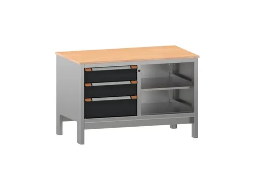 werkbank,HxBxD 870x1250x725mm,multiplexblad,draagverm. 1000kg,4voeten