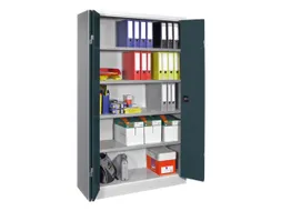 Vouwdeurkast 1950x1200x400mm 4legborden Verzinkt Ral7035 Front Ral7016