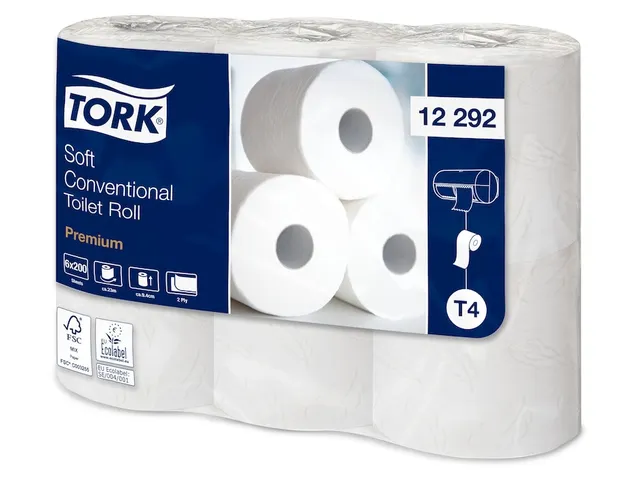 Toiletpapier Tork T4 Premium 2-laags 200 vel wit 12292